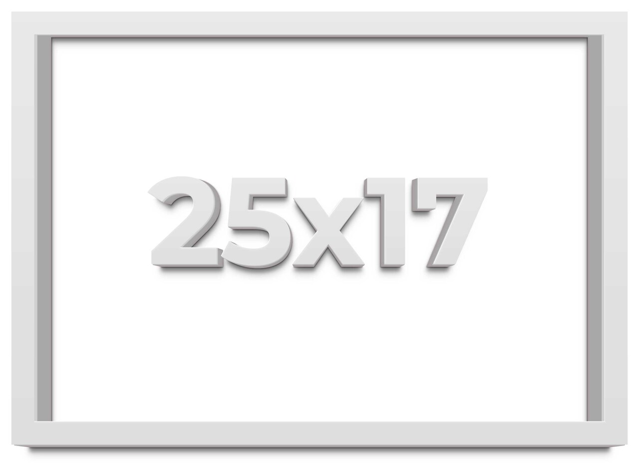 Minimalist Shadow Box White Picture Frame - UV Acrylic, Backing Board, Hanging Hardware